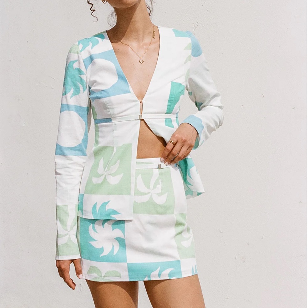 Sabo Skirt Harlow Palm Tile Breeze Top and Skirt Set